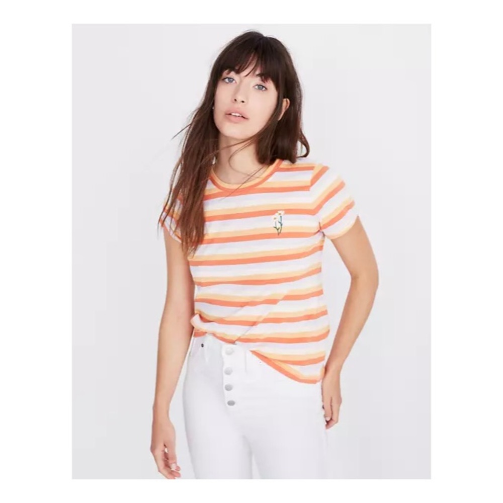 Madewell Daisy Embroidered Northside Vintage Tee